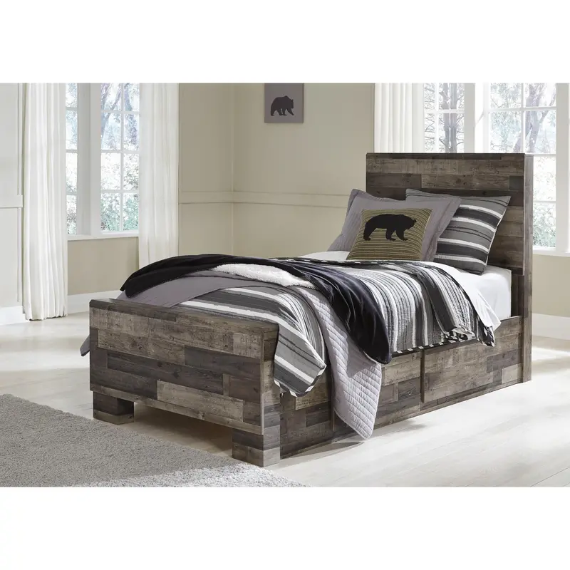 Benchcraft Derekson B200B20 Twin Panel Bed – Space-Saving Design With Dual Storage Drawers 1