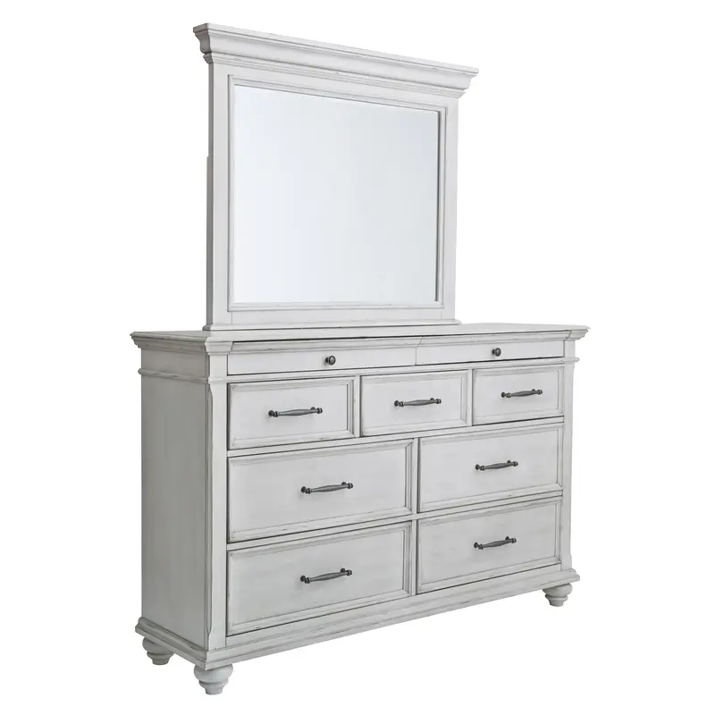 Benchcraft Kanwyn B777B1 Six-Drawer Dresser With Matching Wall Mirror 1