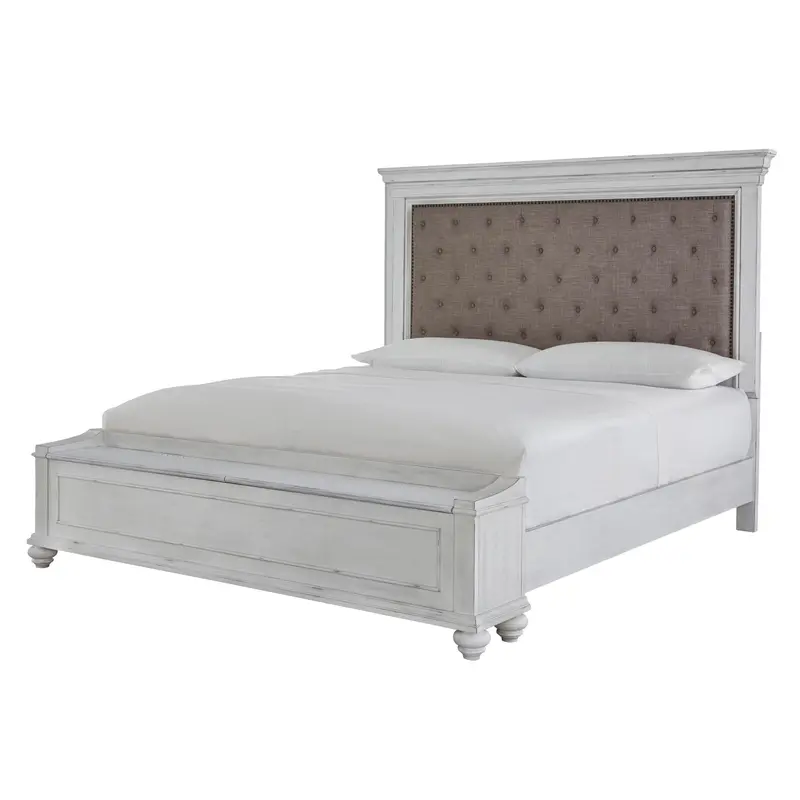 Benchcraft Kanwyn California King Upholstered Panel Bed With Built-In Storage 1