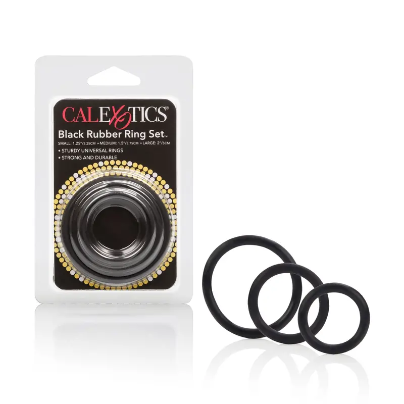 Black Rubber Ring Collection – Multi-Size Restraint Set 1