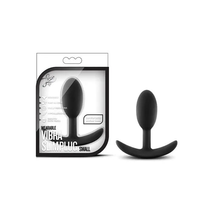 Blush Novelties Luxe Wearable Vibra Slim Anal Plug – Black, Small Size 1