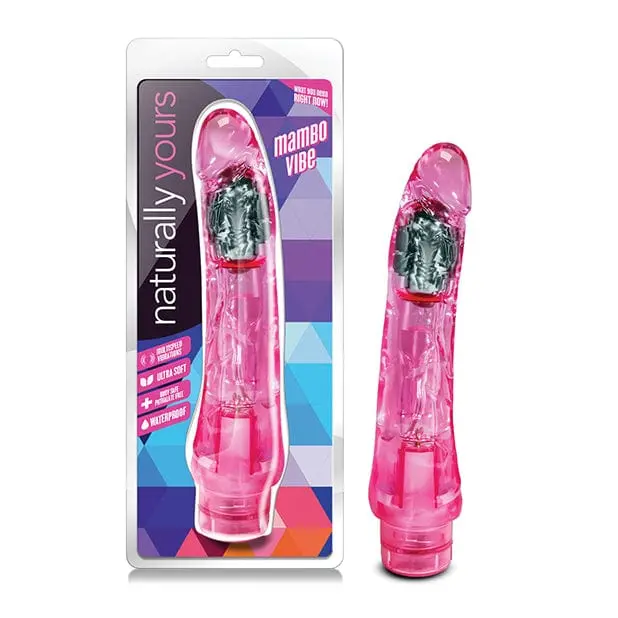 Blush Novelties Naturally Yours Mambo Vibe Dildo – 9-Inch G-Spot Targeting Vibrator (Pink) 1
