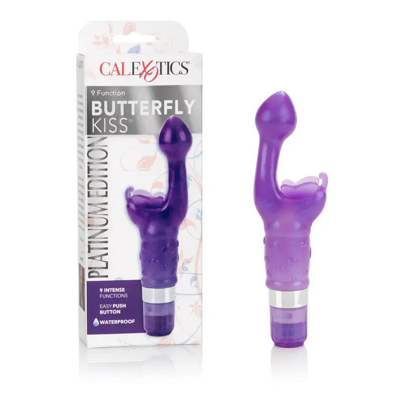 Butterfly Kiss Platinum Clitoral Massager – 9-Function Vibrator By California Exotics – Purple 1