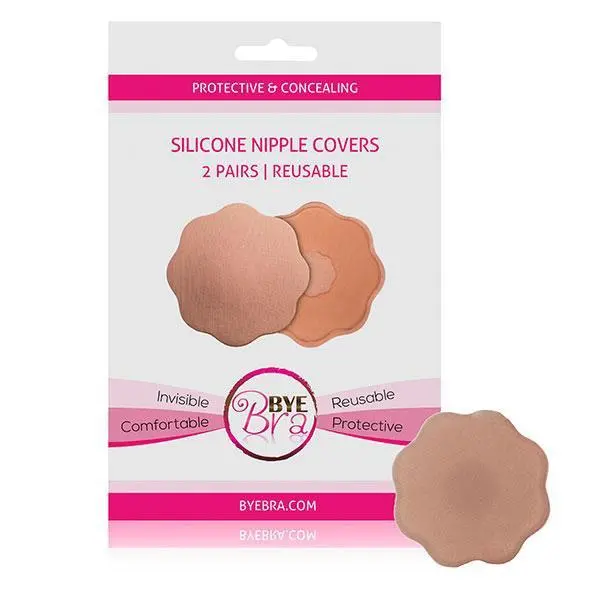 Bye Bra Soft Silicone Nipple Pasties – 2-Pair Beige Set For Comfort & Concealment 1