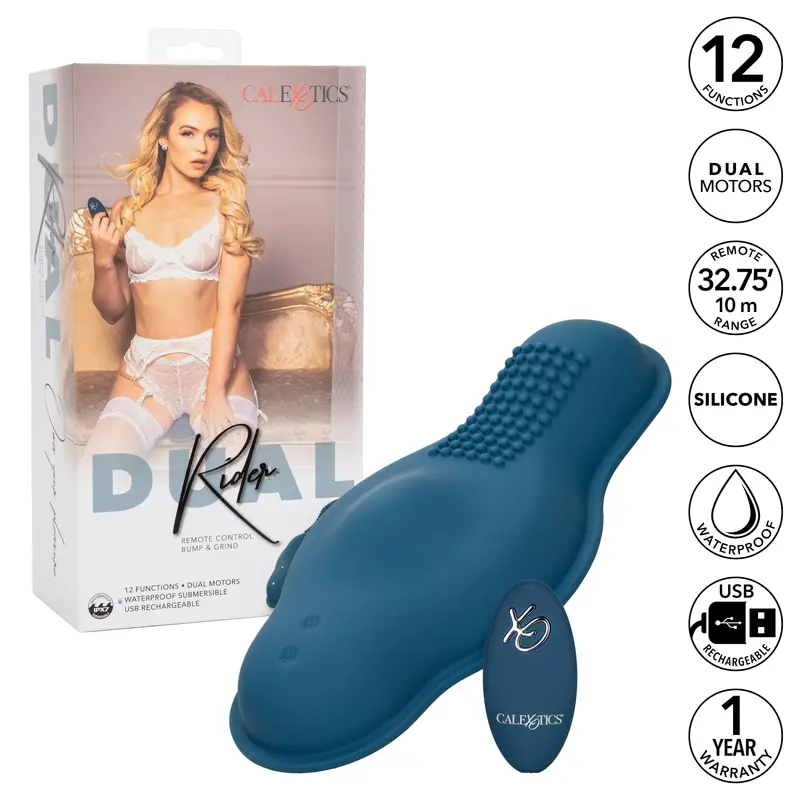California Exotics Dual Rider Wireless Clitoral Bump & Grind Stimulator – Blue 1