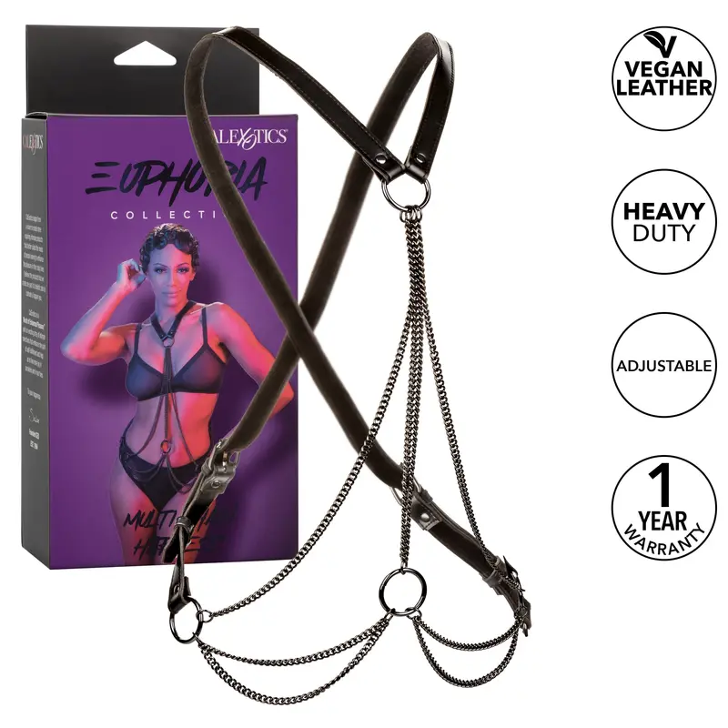 California Exotics Euphoria Multi-Chain Harness – Statement Black Fashion Accessory 1