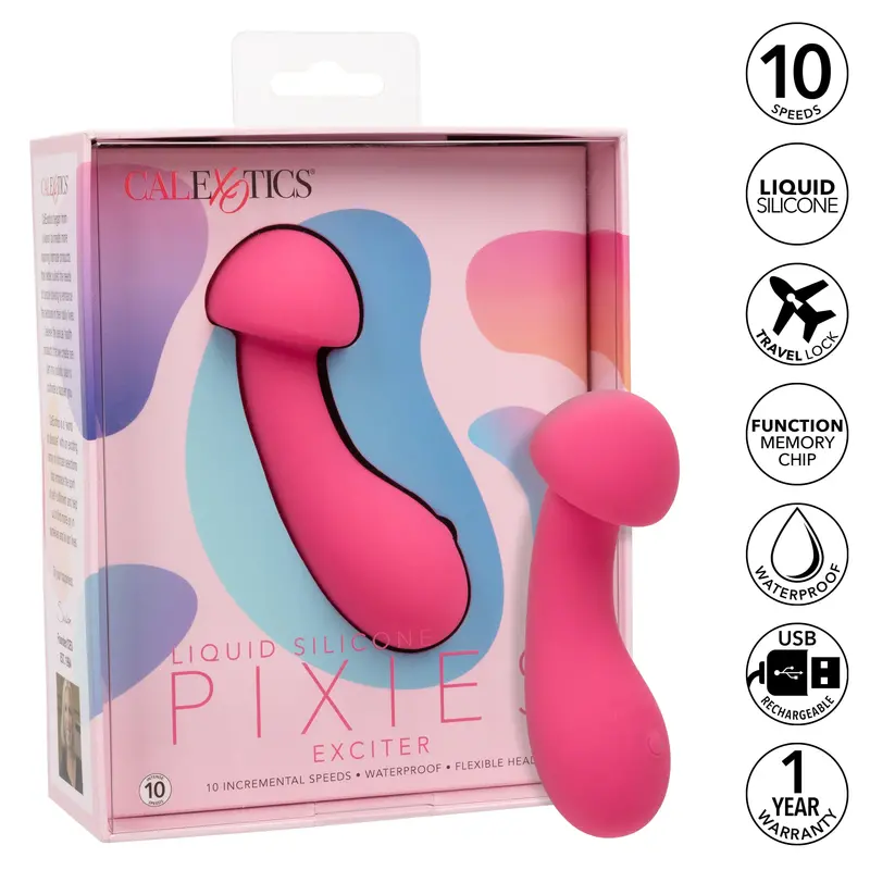 California Exotics Liquid Silicone Pixies Clitoral Exciter Massager – Pink 1