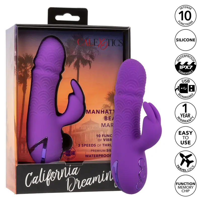California Exotics Manhattan Beach Marvel – Purple Rabbit Vibrator With Dual Motors 1