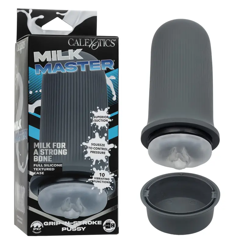 California Exotics Milk Master Grip-N-Stroke Vaginal Sleeve – Black 1