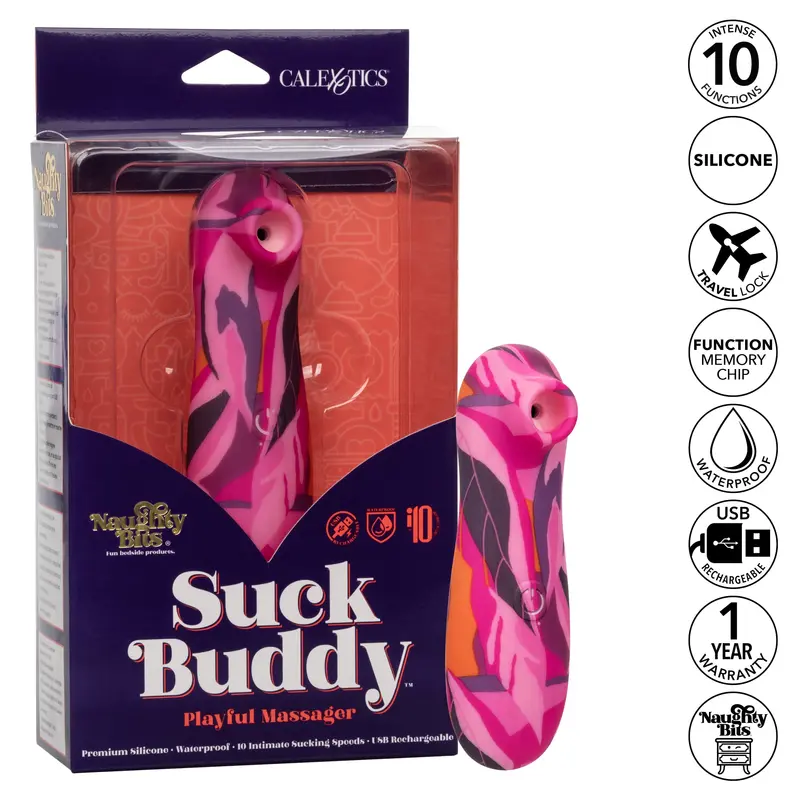 California Exotics - Naughty Bits Suck Buddy Playful Massager Clitoral Air Stimulator (Multi Colour) 1