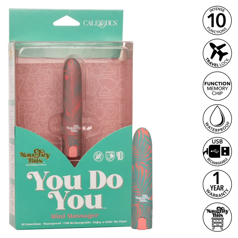 California Exotics - Naughty Bits You Do You Mini Massager Bullet Vibrator (Multi Colour) 1