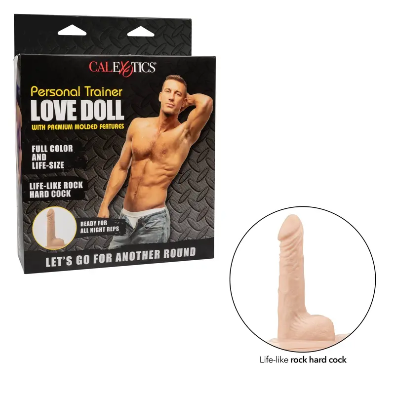 California Exotics - Personal Trainer Inflatable Love Doll Masturbator Dildo 5.5" (Beige) 1