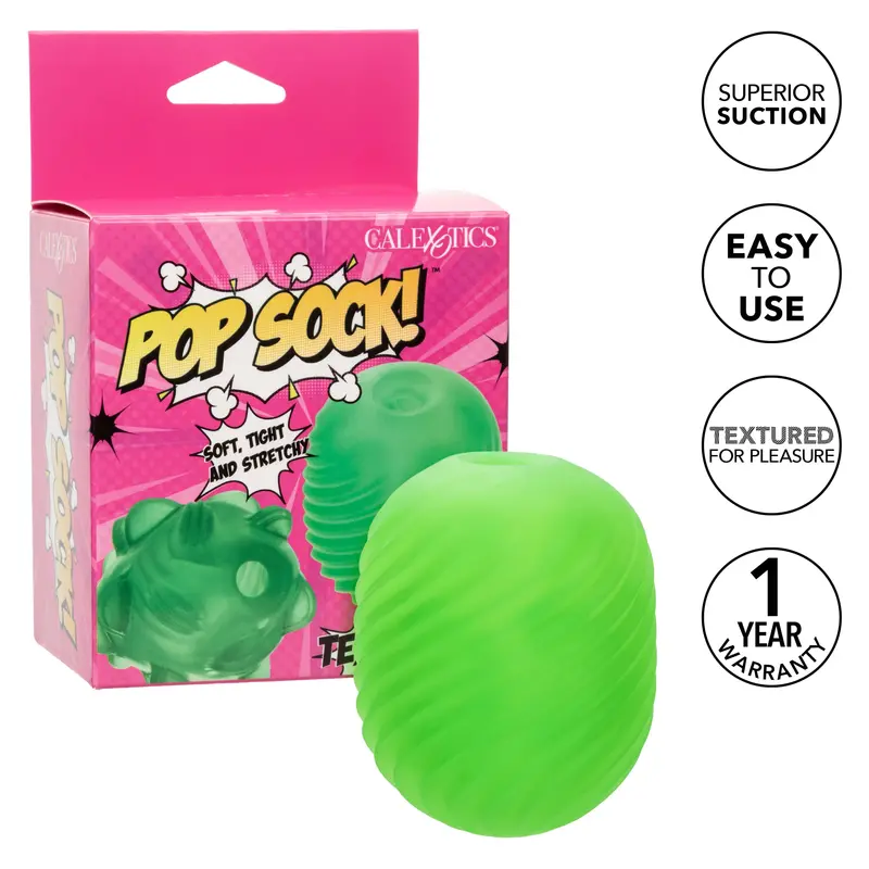 California Exotics Pop Sock Textured Stroker Sleeve – Rib-Free Tactile Design 1