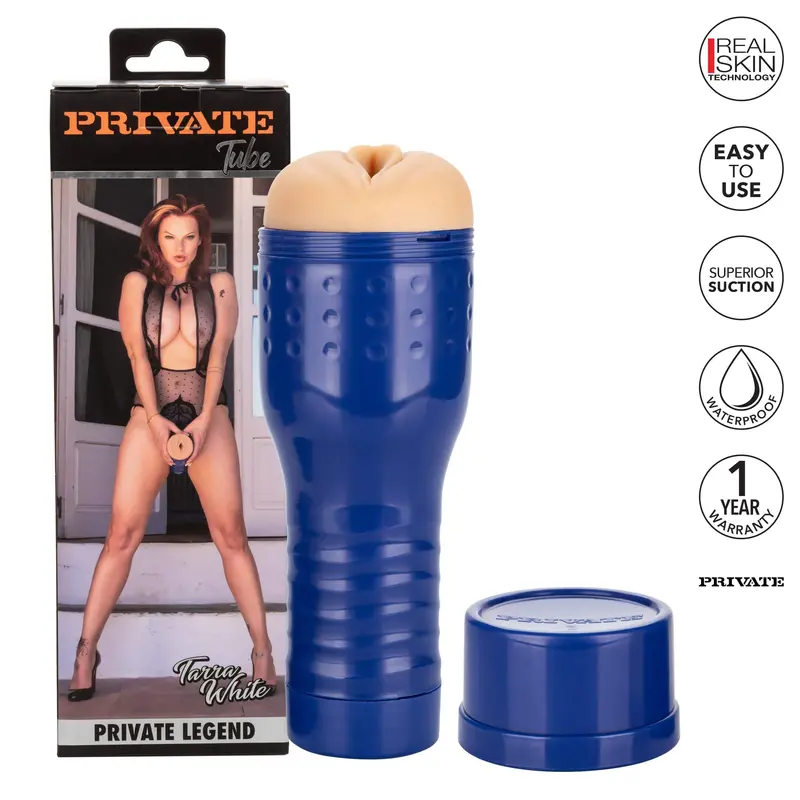 California Exotics Private Tube Pussy Masturbator – Tarra White Legend Edition (Blue) 1