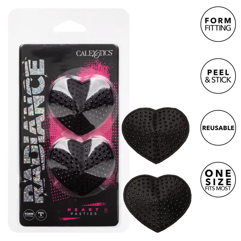 California Exotics Radiance Heart-Shaped Nipple Covers – Black 1