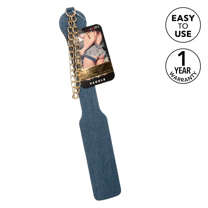 California Exotics Ride 'Em Denim Impact Paddle – Flexible Navy Design 1