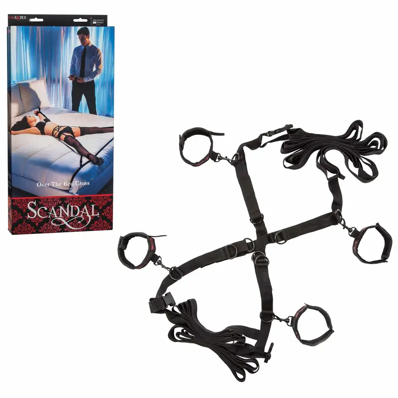 California Exotics Scandal Over-The-Bed Cross Restraint System – Sleek Black 1