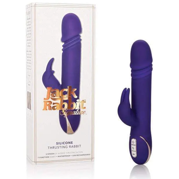 California Exotics Signature Thrusting Jack Rabbit – Purple Rechargeable Rabbit Vibrator 1