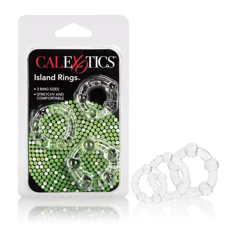 California Exotics Silicone Island Rings – Clear Smooth Stretch Rings 1