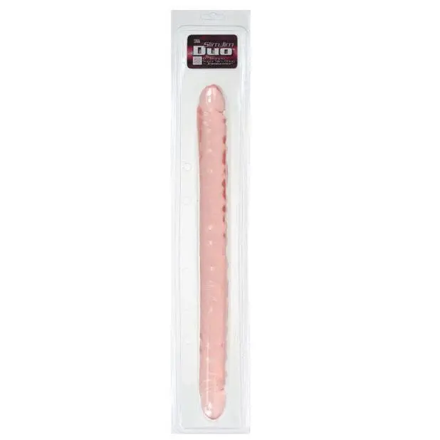 California Exotics Slim Jim Duo Veined Double Dildo – 17" Translucent Gel 1
