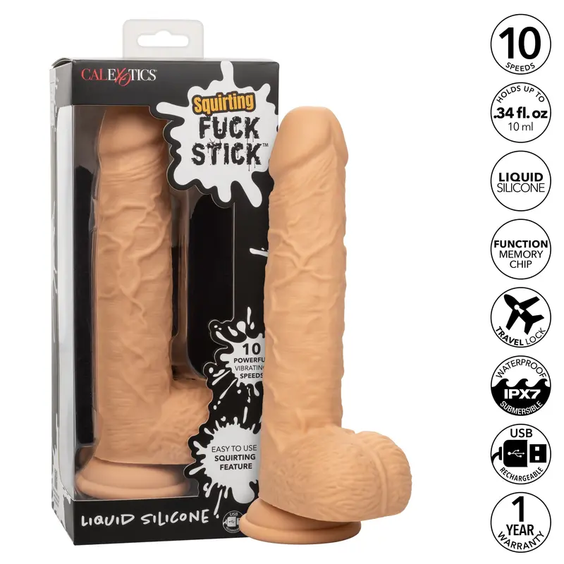 California Exotics Squirting Fuck Stick Realistic Vibrating Dildo (8.95") 1