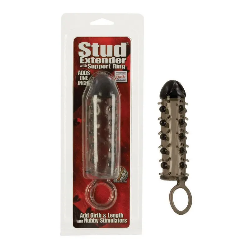 California Exotics Stud Extender Cock Sleeve – Smoke-Tinted Silicone 1