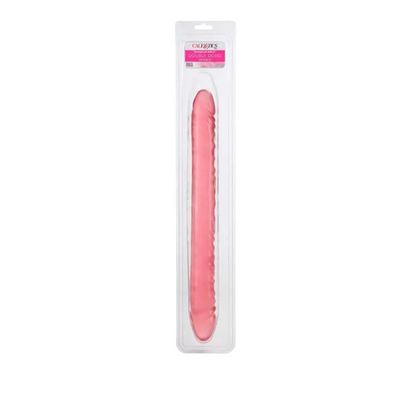 California Exotics Translucence Veined Double-Ended Dildo – 17" Pink Realistic Toy 1