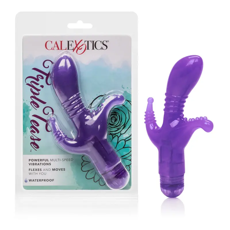 California Exotics Triple Tease G-Spot Vibrator – Purple Ergonomic Design 1