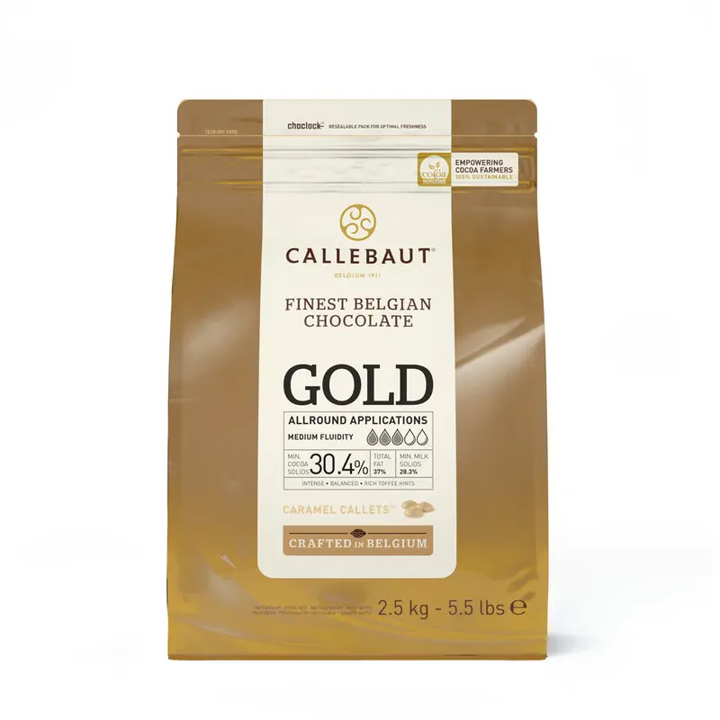 Callebaut Gold White Chocolate Callets – 2.5Kg Bulk Bag 1