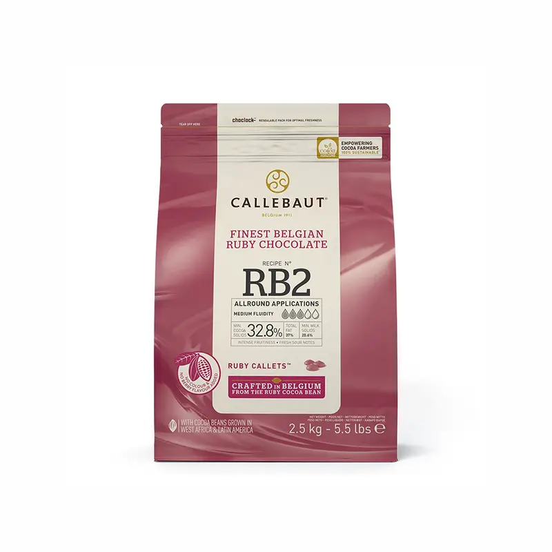 Callebaut Ruby Chocolate Callets – 2.5Kg Bulk Bag 1