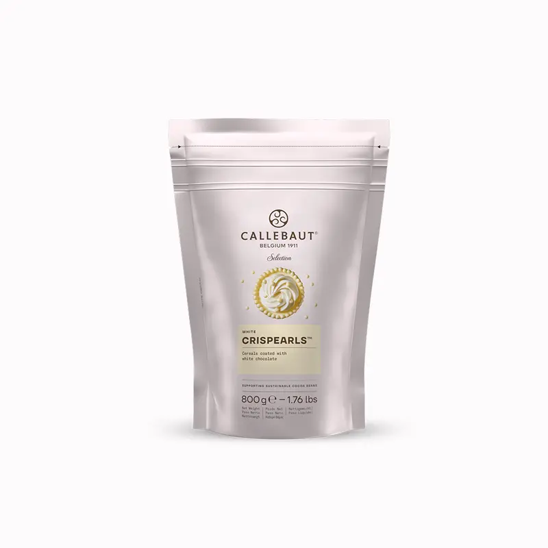 Callebaut White Chocolate Crisp Pearls – 800G Textured Confectionery 1