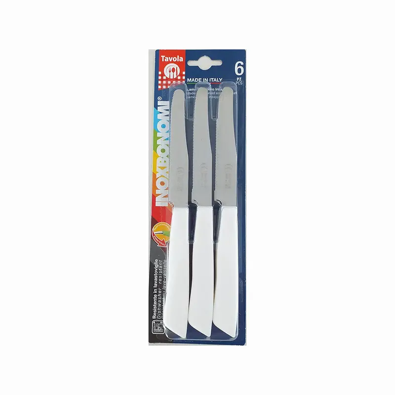 Casa Italian-Style Steak Knife – White Handle (6-Pack) 1