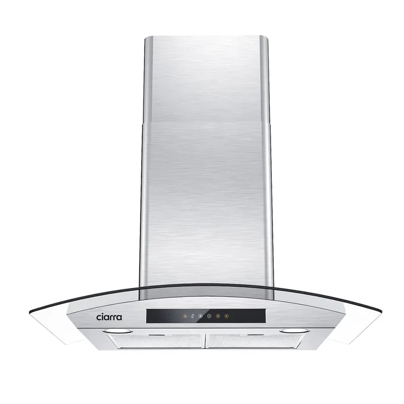 Ciarra 30-Inch Glass Wall-Mount Range Hood – 3-Speed Fan, Delay Shut-Off (Cas75502-Ow) 1