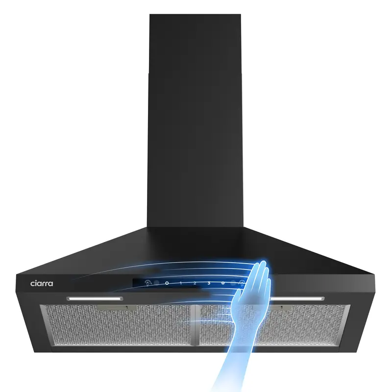 Ciarra 30-Inch Smart Range Hood – Wave Gesture Control, 650 Cfm Ventilation, Led Lighting & Touch Interface 1