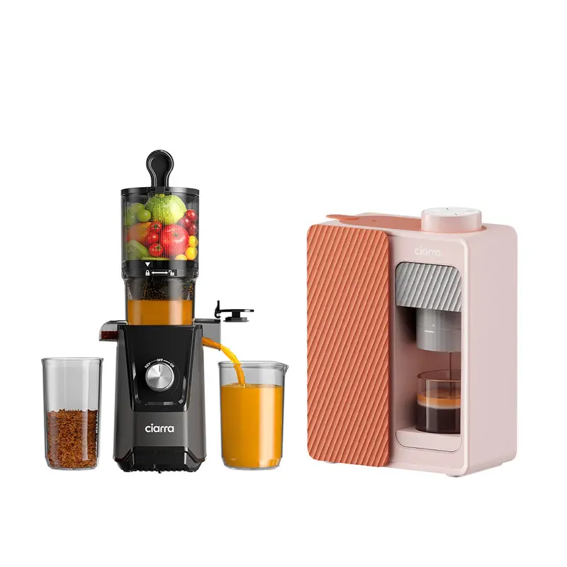 Ciarra Bloombox Dual Appliance Set – Espresso Machine & Cold Press Juicer Combo 1
