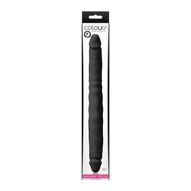 Colours Double Pleasure Dildo By Ns Novelties – 12-Inch Black Dual-Ended Silicone Toy 1