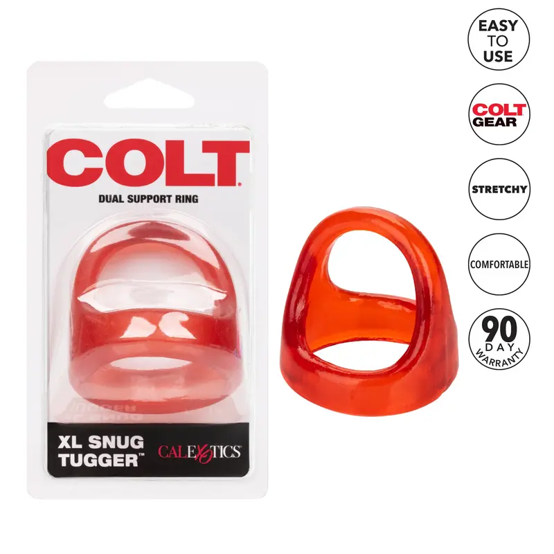 Colt Xl Snug Tugger – Reinforced Dual-Support Cock Ring (Red) 1