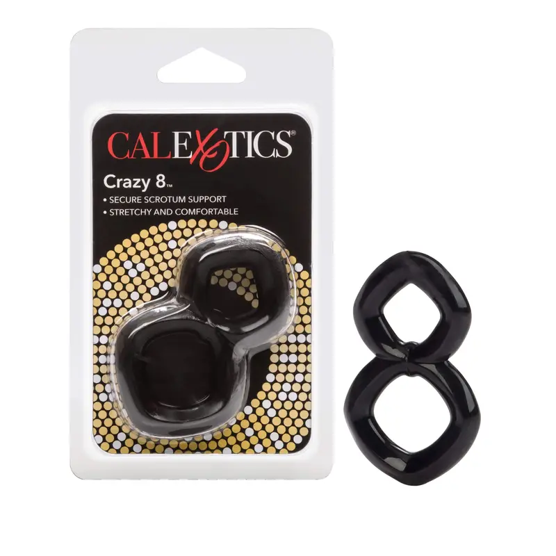 Crazy 8 Cock And Ball Ring – Eight-Point Pressure Band For Extended Play (Black) 1