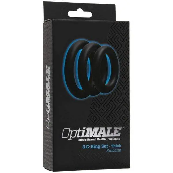 Doc Johnson Optimale Triple Cock Ring Set – Three-Size Silicone Ring Collection 1