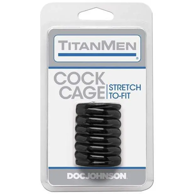 Doc Johnson Titanmen Tools Black Cock Cage With Sleeve – Penis Restraint 1