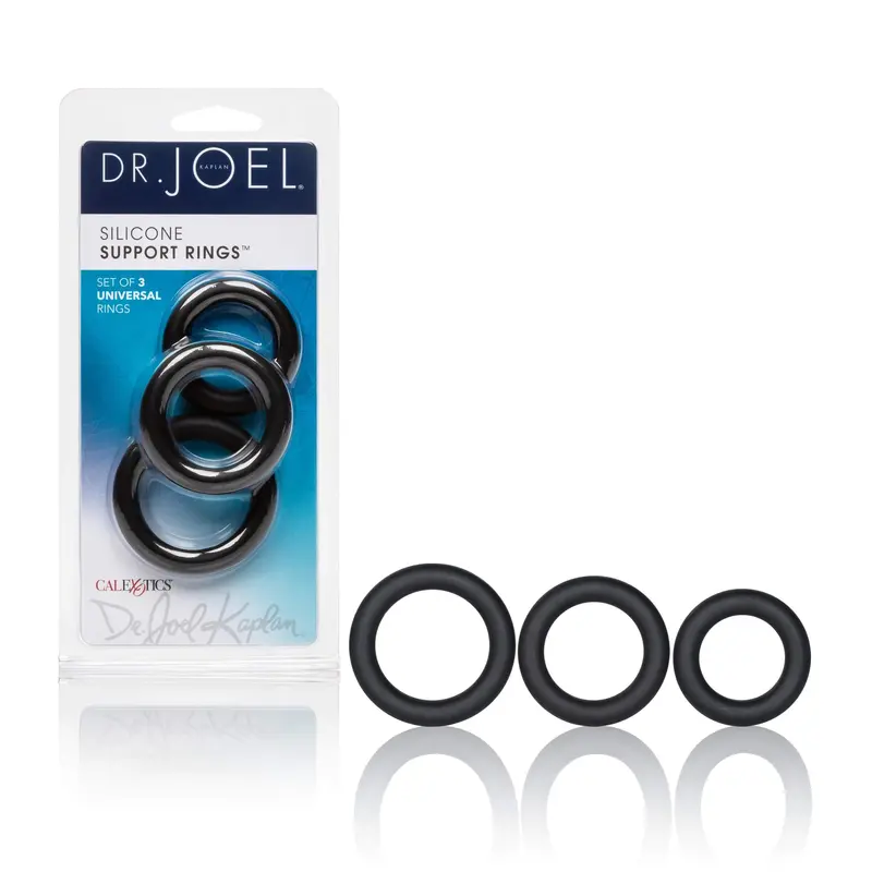 Dr. Joel Kaplan Silicone Support Cock Rings – Black Edition By California Exotics 1