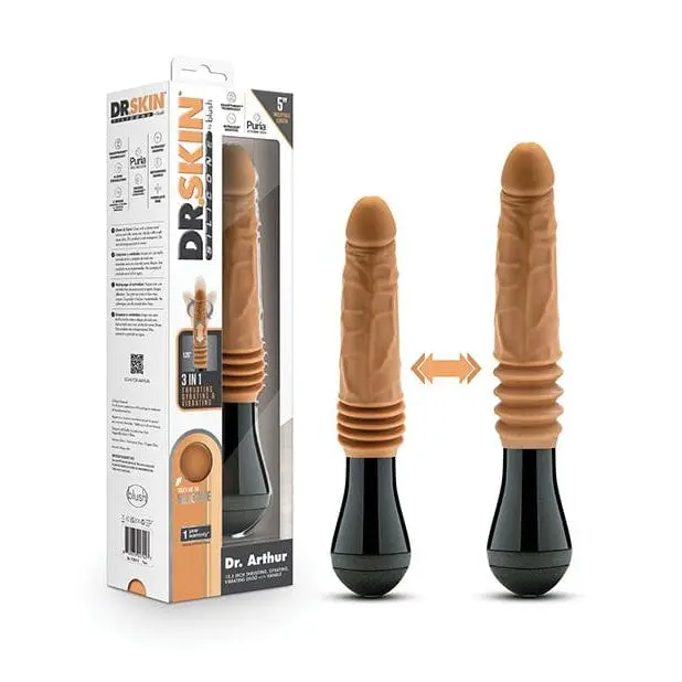 Dr. Skin Thrusting & Gyrating G-Spot Dildo – 10.5" Brown By Blush Novelties 1