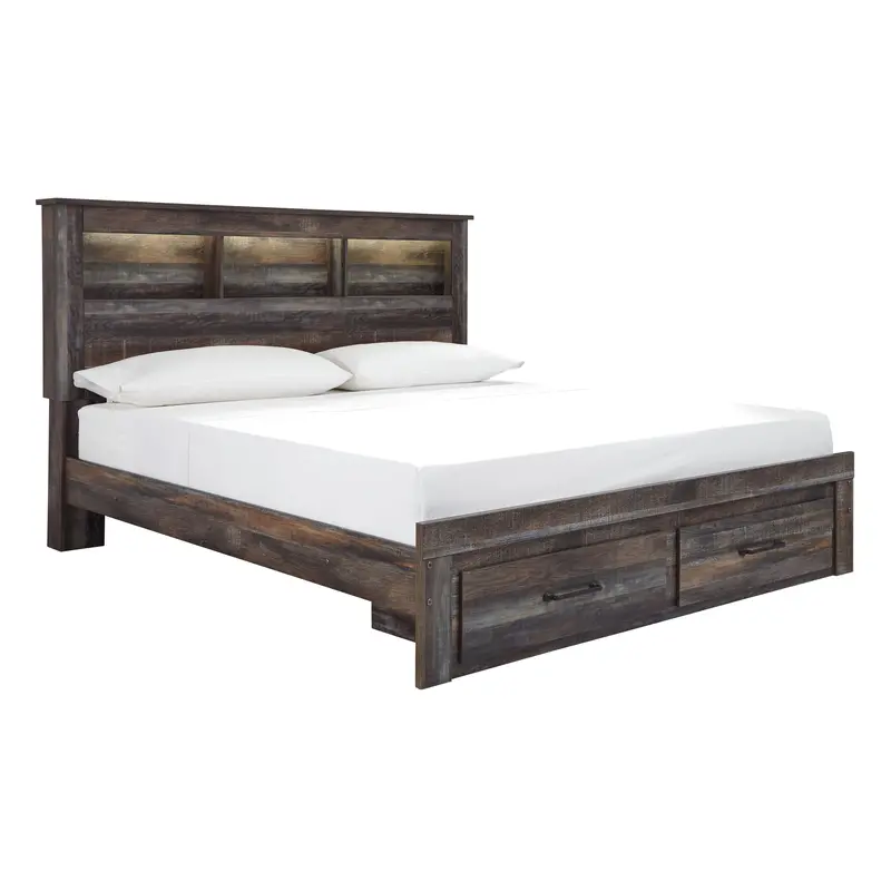 Drystan King Bookcase Bed With Shelf And Drawer Storage By Signature Design By Ashley 1