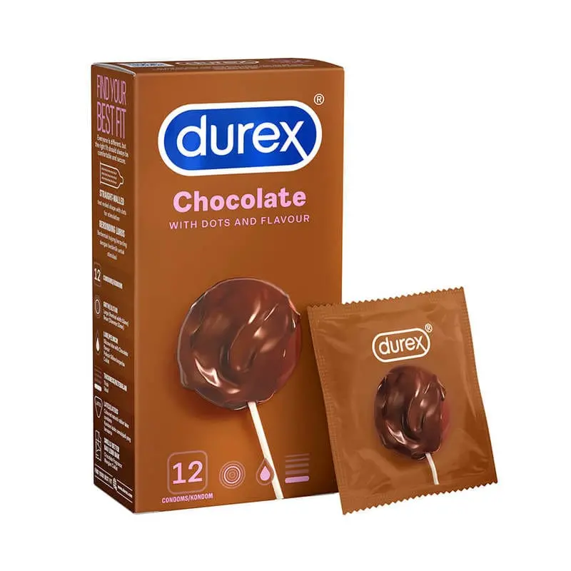 Durex Chocolate Flavored Condoms – Textured Dots For Enhanced Pleasure 2