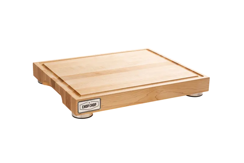 Edge-Grain Butcher Block With Brushed Aluminum Stabilizers And Juice Channel 1