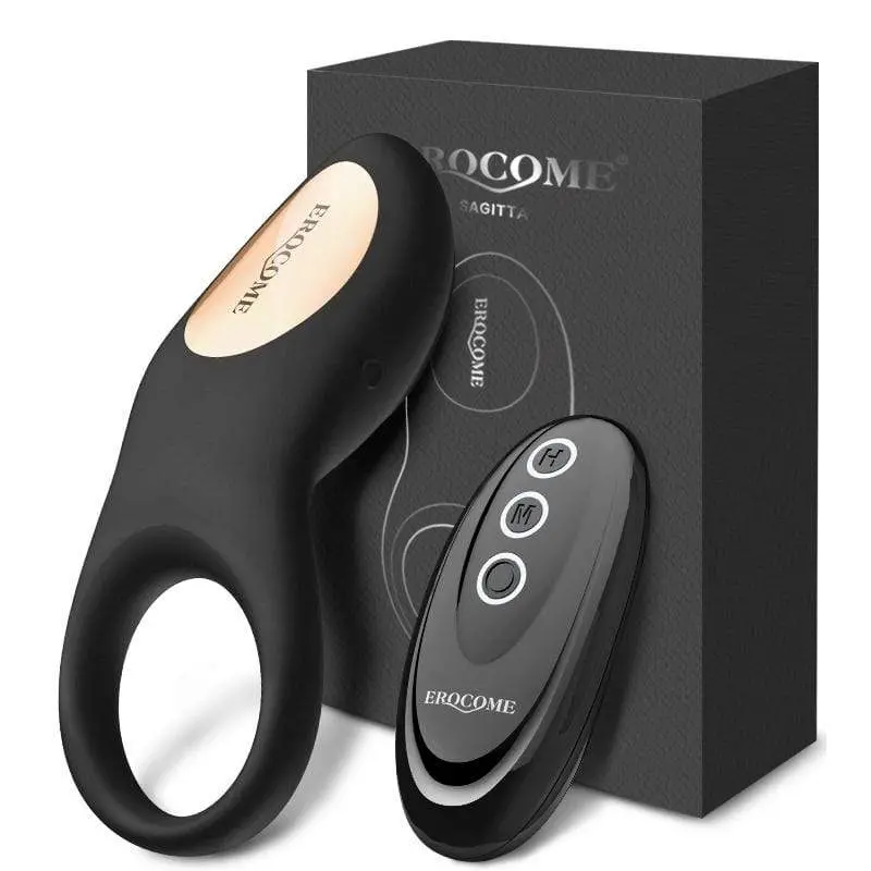 Erocome Sagitta Remote-Control Rechargeable Cock Ring (Black) 1