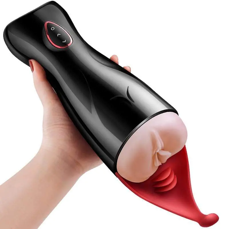 Erocome Taurus Prostate & Tongue Vibrating Masturbator – Black 1
