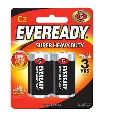 Eveready Super Heavy Duty M1235 Alkaline Battery Pack – 2 X C-Cell, Long-Lasting Power 1