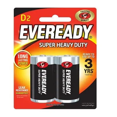Eveready Super Heavy Duty M1250 Alkaline Battery Pack – 2 X D-Cell, Industrial Strength 1