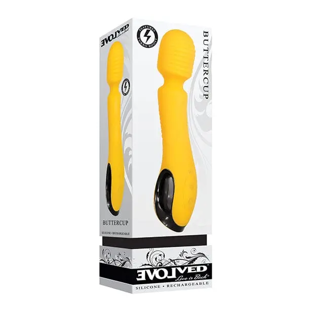 Evolved Buttercup Rechargeable Wand Massager – Yellow Powerful Body Stimulator 1